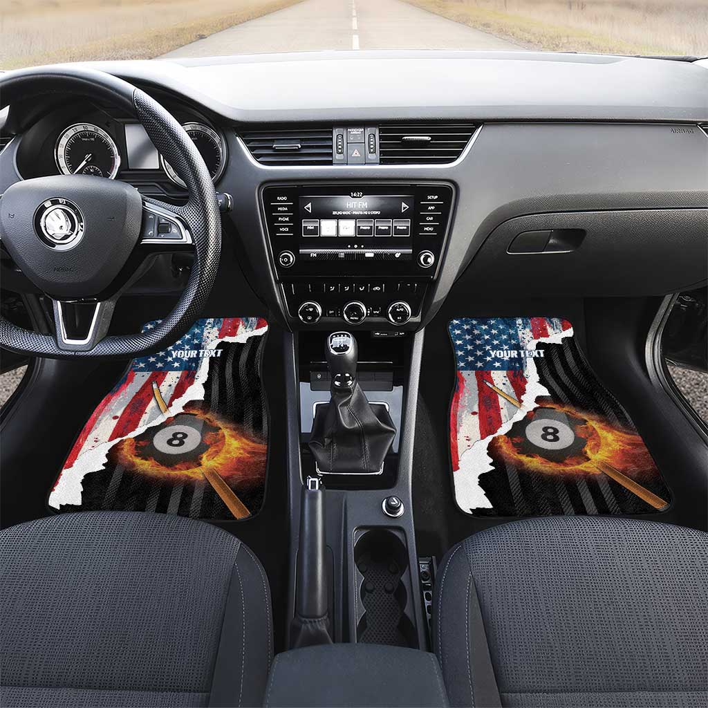 Personalized United States Billiards Car Mats Eagle On Fire 8 Ball - Wonder Print Shop