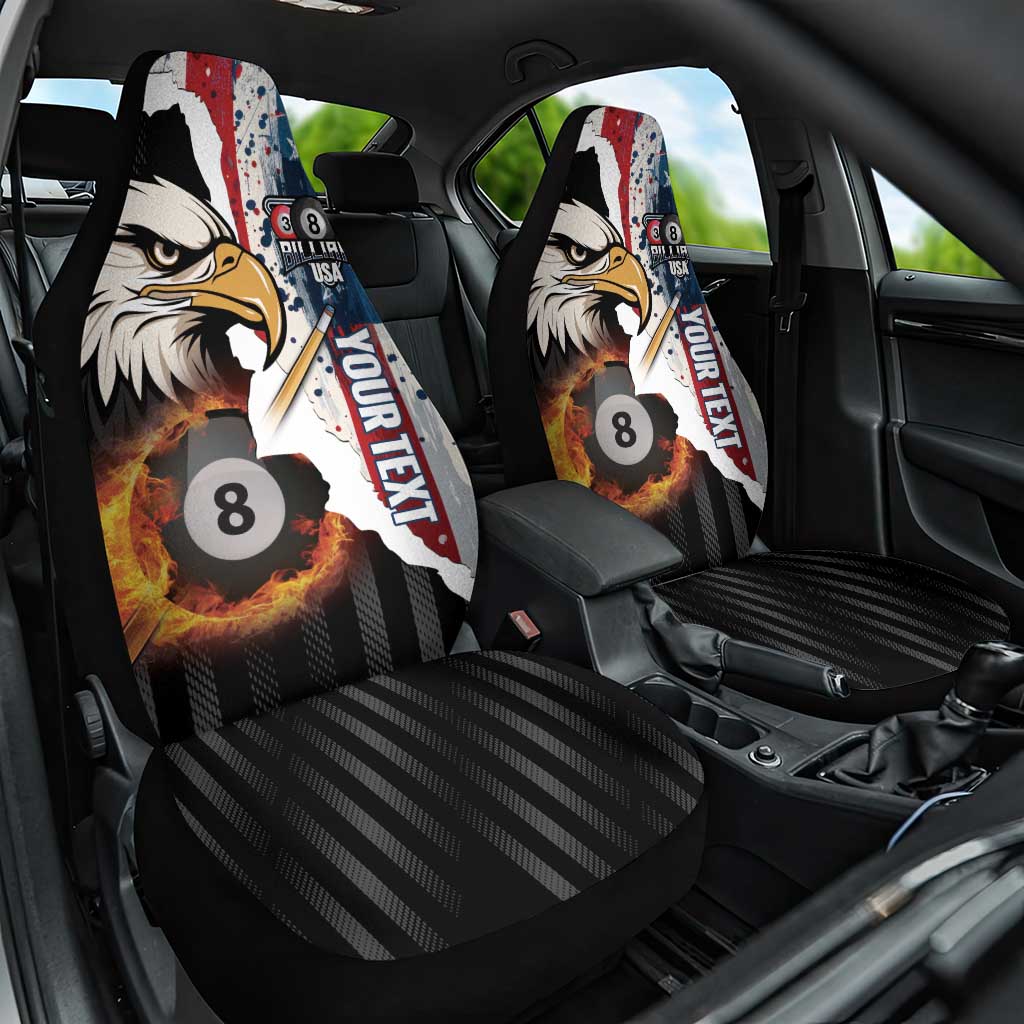 Personalized United States Billiards Car Seat Cover Eagle On Fire 8 Ball - Wonder Print Shop