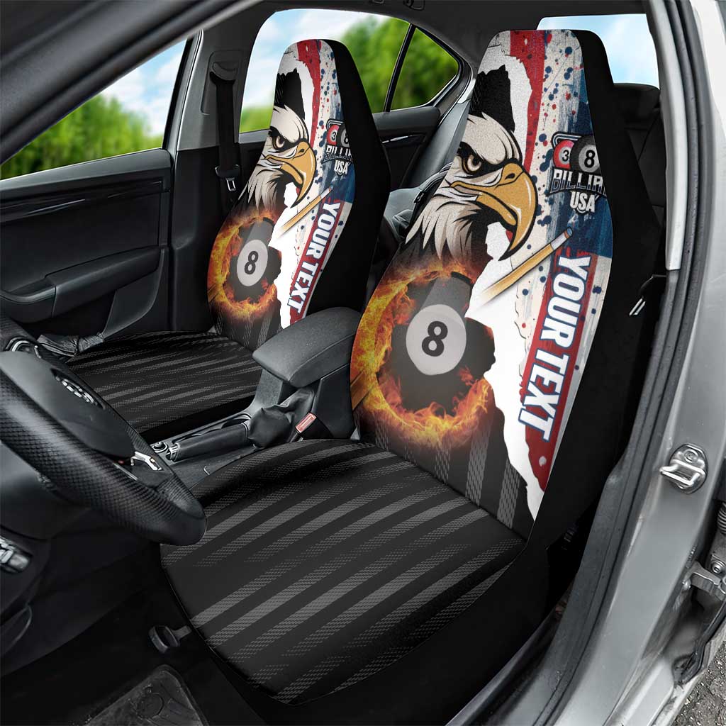Personalized United States Billiards Car Seat Cover Eagle On Fire 8 Ball - Wonder Print Shop
