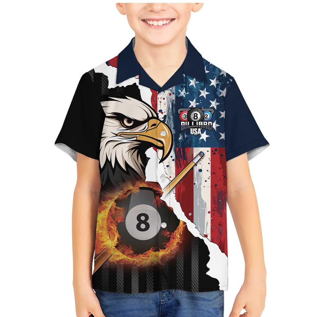 Personalized United States Billiards Family Matching Mermaid Dress and Hawaiian Shirt Eagle On Fire 8 Ball - Wonder Print Shop