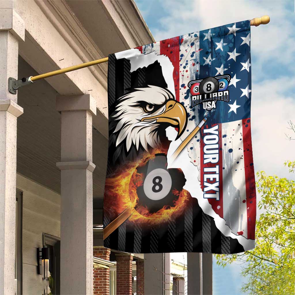 Personalized United States Billiards Garden Flag Eagle On Fire 8 Ball - Wonder Print Shop