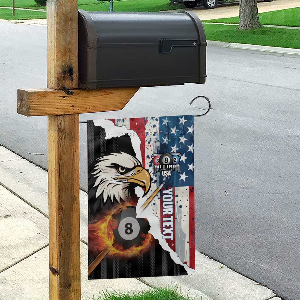 Personalized United States Billiards Garden Flag Eagle On Fire 8 Ball - Wonder Print Shop
