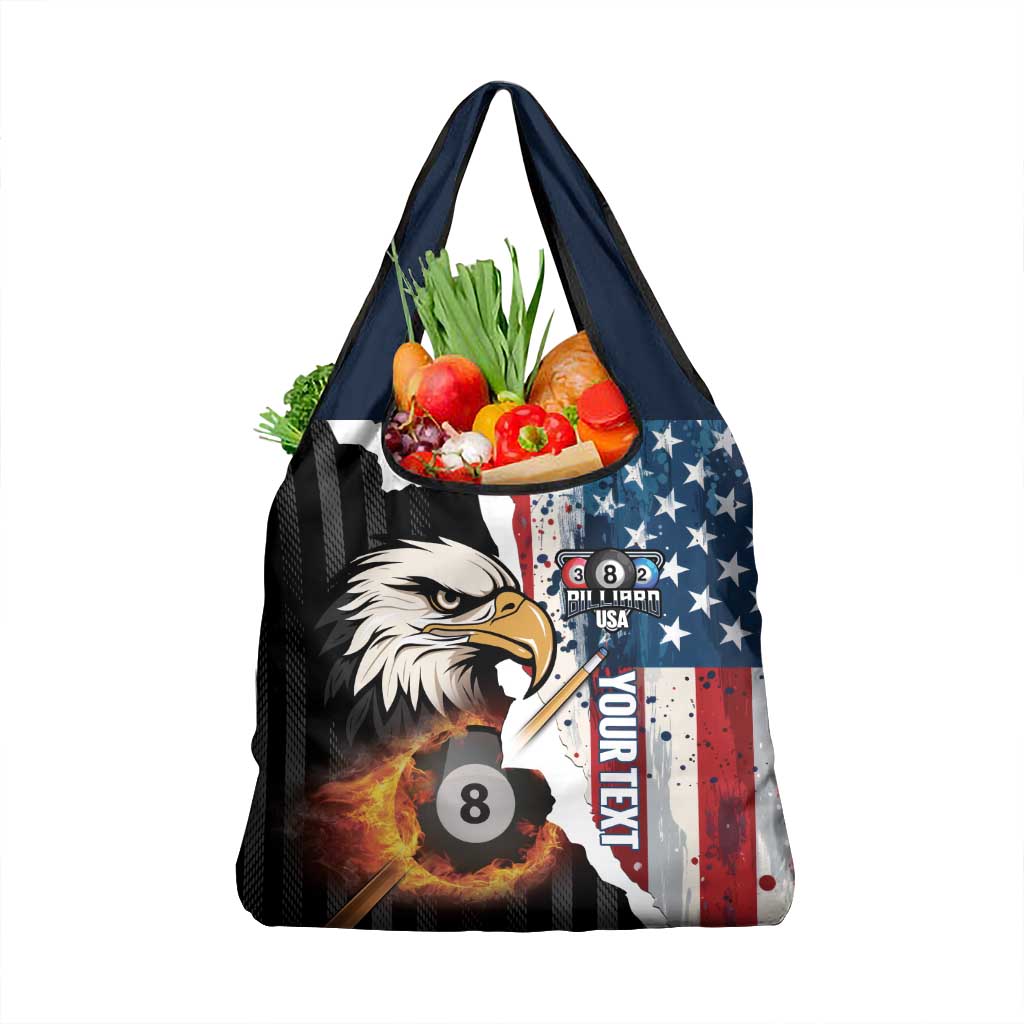 Personalized United States Billiards Grocery Bag Eagle On Fire 8 Ball - Wonder Print Shop