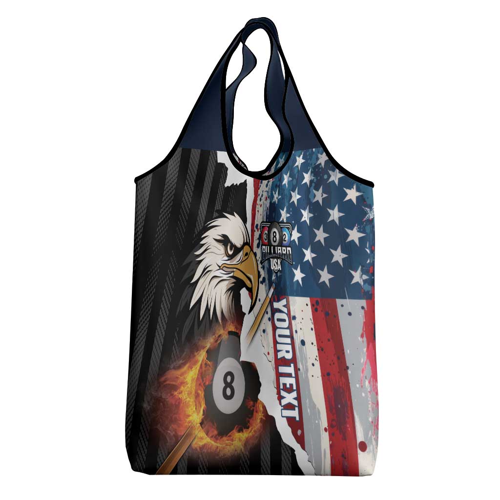 Personalized United States Billiards Grocery Bag Eagle On Fire 8 Ball - Wonder Print Shop