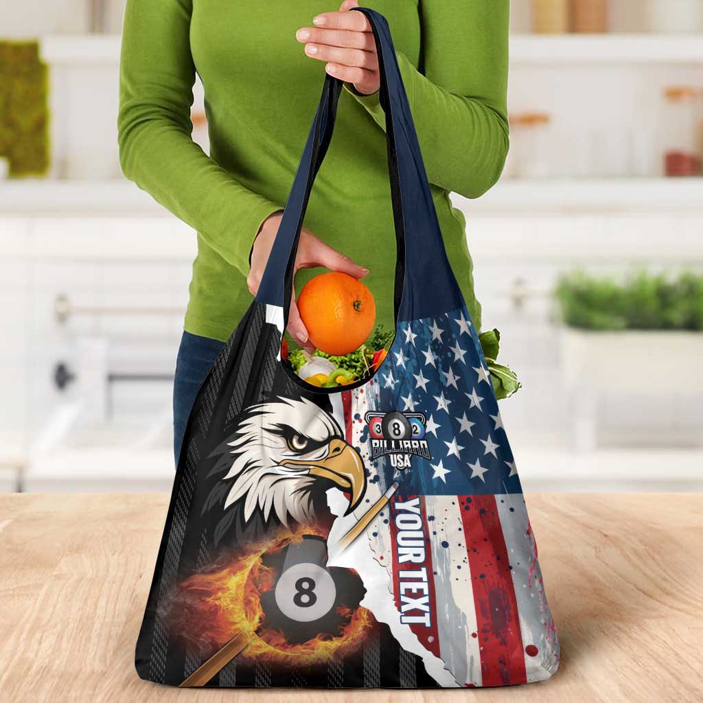 Personalized United States Billiards Grocery Bag Eagle On Fire 8 Ball - Wonder Print Shop