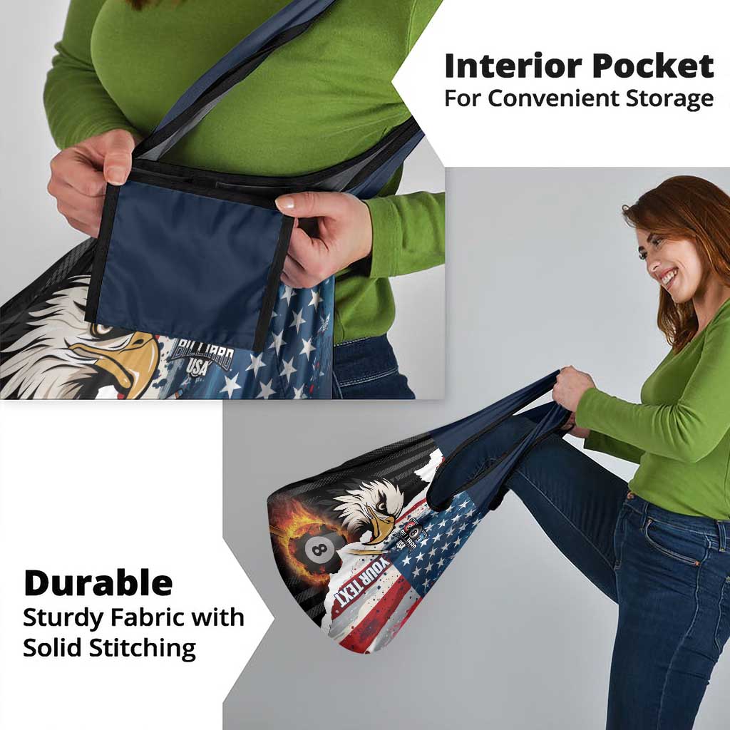 Personalized United States Billiards Grocery Bag Eagle On Fire 8 Ball - Wonder Print Shop