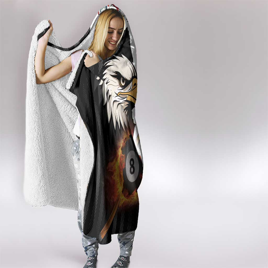 Personalized United States Billiards Hooded Blanket Eagle On Fire 8 Ball - Wonder Print Shop