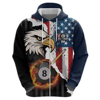 Personalized United States Billiards Hoodie Eagle On Fire 8 Ball - Wonder Print Shop