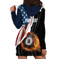 Personalized United States Billiards Hoodie Dress Eagle On Fire 8 Ball - Wonder Print Shop