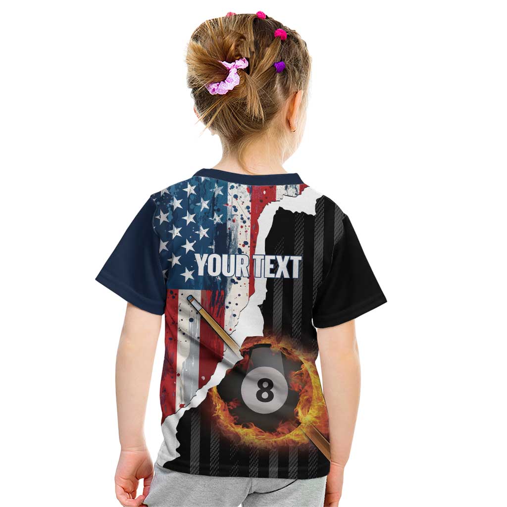 Personalized United States Billiards Kid T Shirt Eagle On Fire 8 Ball - Wonder Print Shop