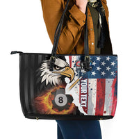 Personalized United States Billiards Leather Tote Bag Eagle On Fire 8 Ball - Wonder Print Shop