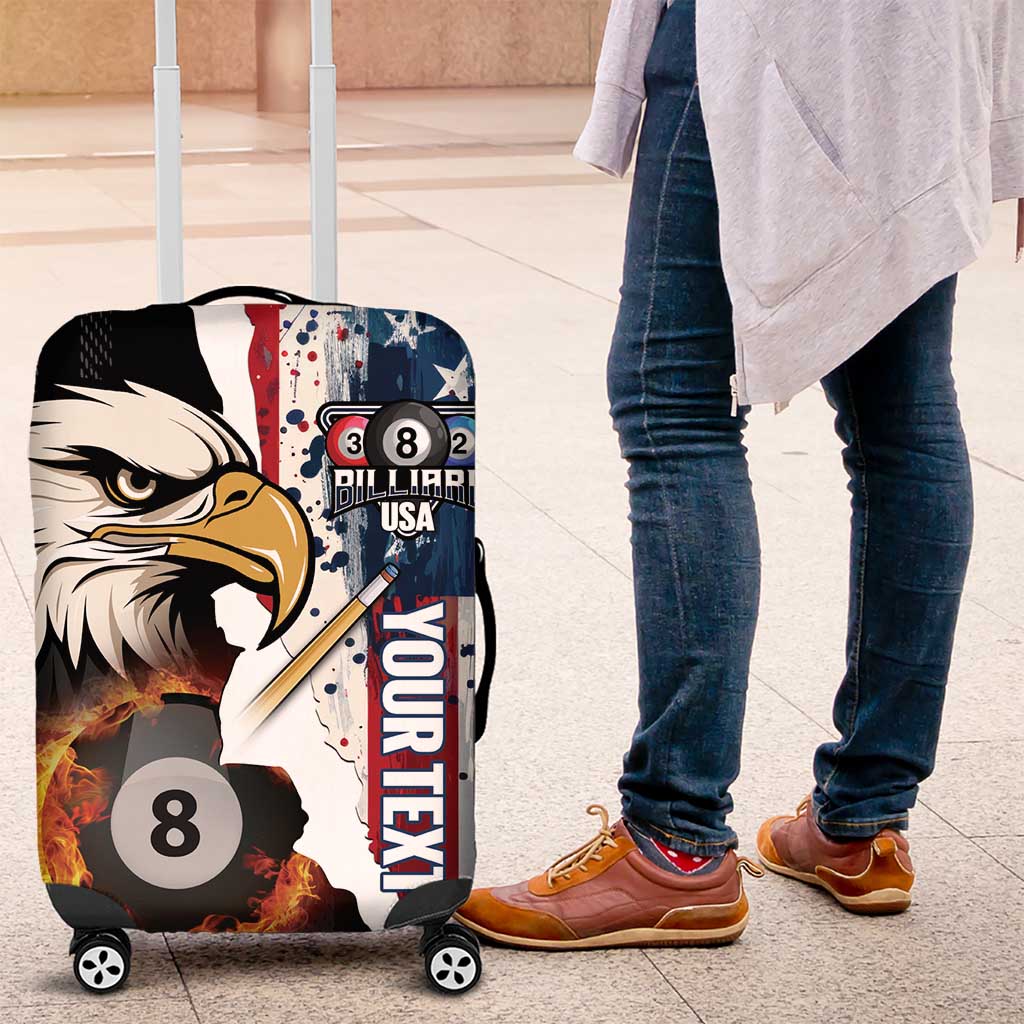 Personalized United States Billiards Luggage Cover Eagle On Fire 8 Ball - Wonder Print Shop