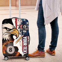 Personalized United States Billiards Luggage Cover Eagle On Fire 8 Ball - Wonder Print Shop