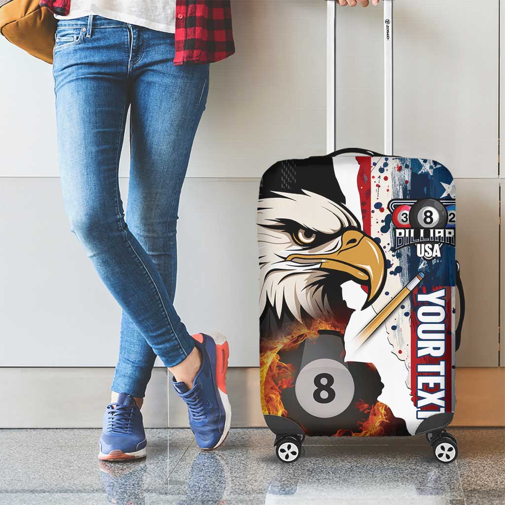 Personalized United States Billiards Luggage Cover Eagle On Fire 8 Ball - Wonder Print Shop