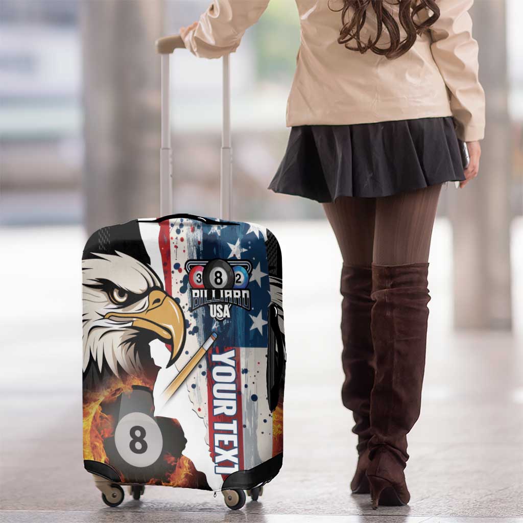 Personalized United States Billiards Luggage Cover Eagle On Fire 8 Ball - Wonder Print Shop