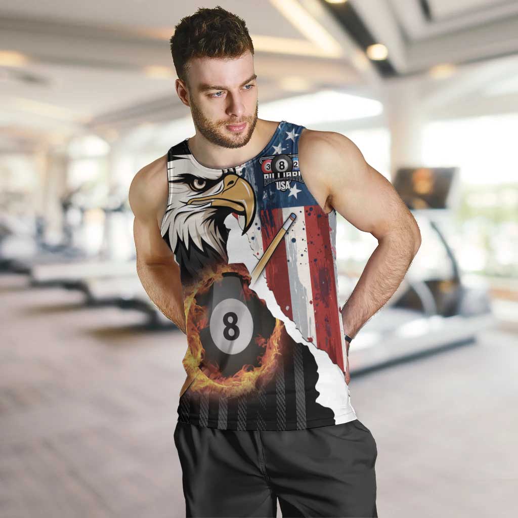 Personalized United States Billiards Men Tank Top Eagle On Fire 8 Ball - Wonder Print Shop