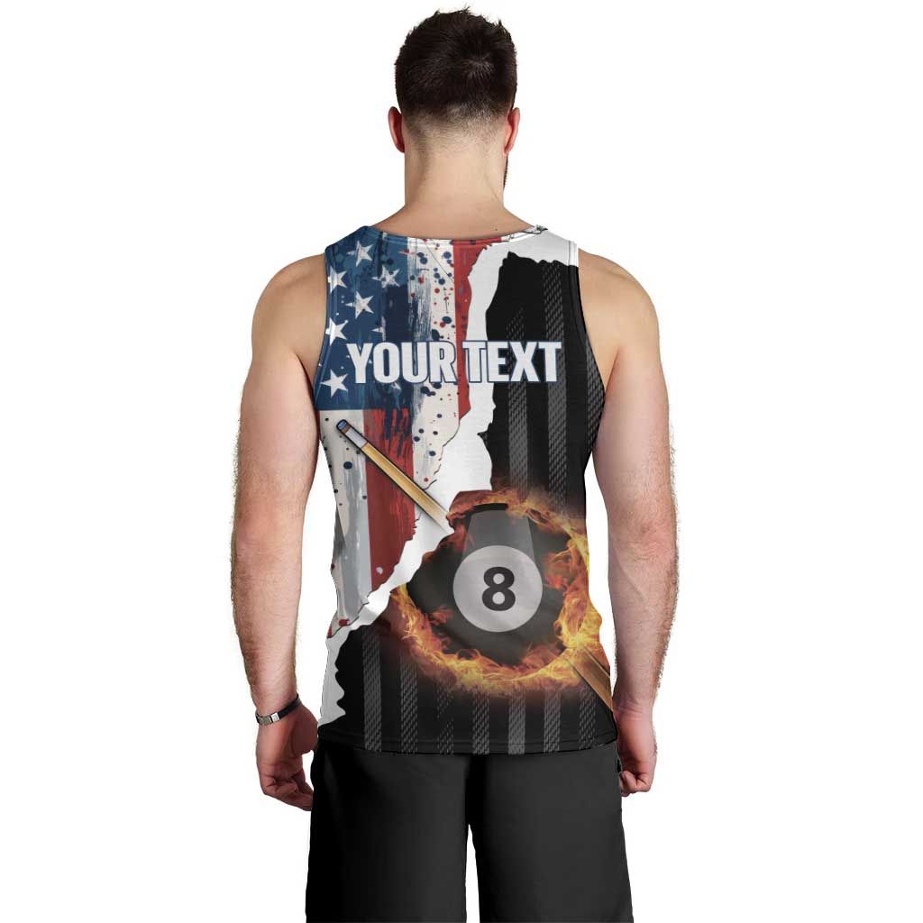 Personalized United States Billiards Men Tank Top Eagle On Fire 8 Ball - Wonder Print Shop
