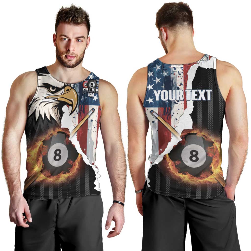 Personalized United States Billiards Men Tank Top Eagle On Fire 8 Ball - Wonder Print Shop