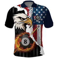 Personalized United States Billiards Polo Shirt Eagle On Fire 8 Ball - Wonder Print Shop