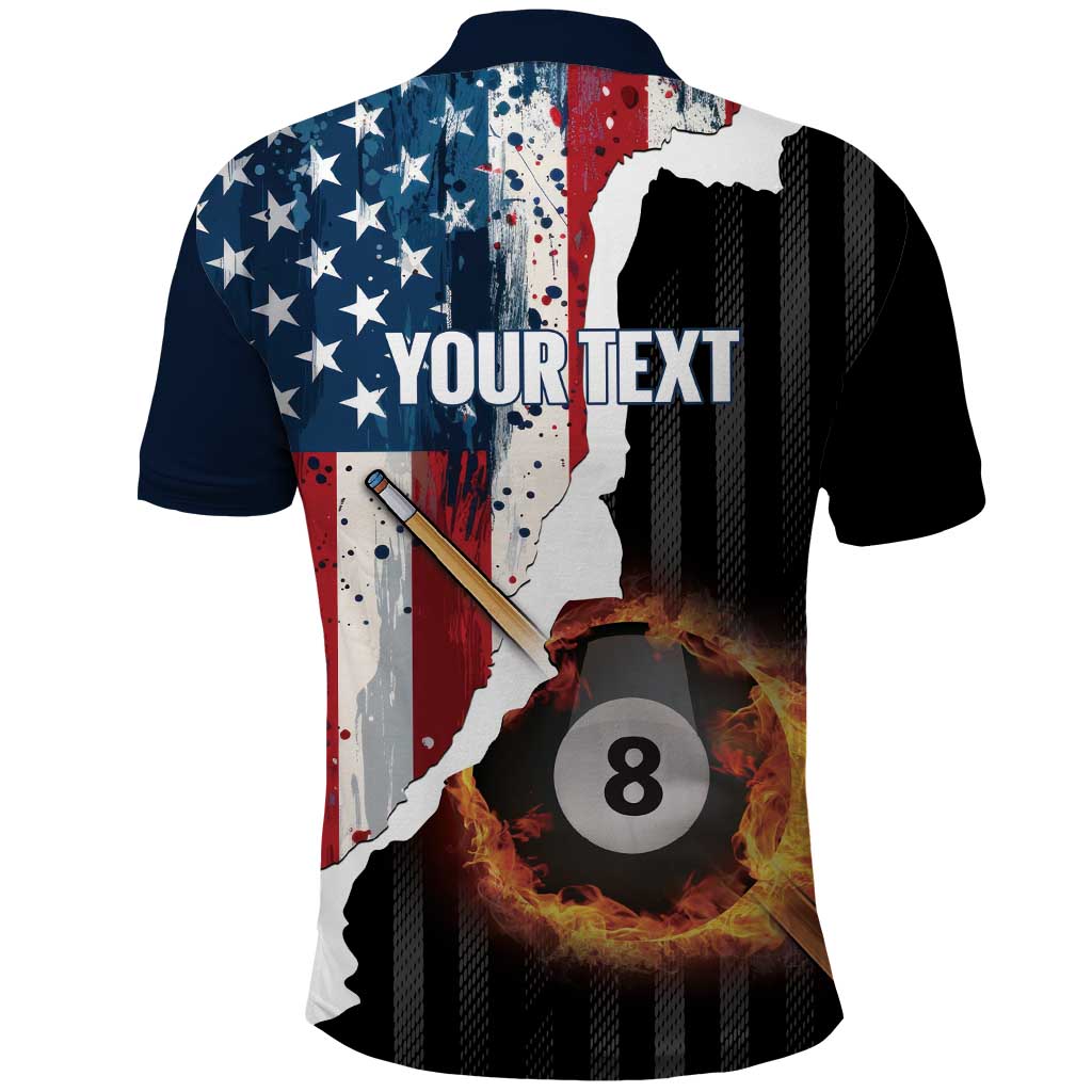 Personalized United States Billiards Polo Shirt Eagle On Fire 8 Ball - Wonder Print Shop