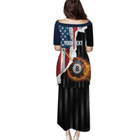 Personalized United States Billiards Puletasi Eagle On Fire 8 Ball - Wonder Print Shop