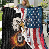 Personalized United States Billiards Quilt Eagle On Fire 8 Ball - Wonder Print Shop