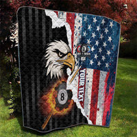 Personalized United States Billiards Quilt Eagle On Fire 8 Ball - Wonder Print Shop