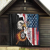 Personalized United States Billiards Quilt Eagle On Fire 8 Ball - Wonder Print Shop