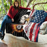 Personalized United States Billiards Quilt Eagle On Fire 8 Ball - Wonder Print Shop