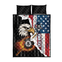 Personalized United States Billiards Quilt Bed Set Eagle On Fire 8 Ball - Wonder Print Shop