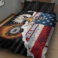 Personalized United States Billiards Quilt Bed Set Eagle On Fire 8 Ball - Wonder Print Shop