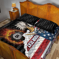 Personalized United States Billiards Quilt Bed Set Eagle On Fire 8 Ball - Wonder Print Shop