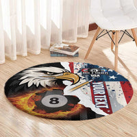 Personalized United States Billiards Round Carpet Eagle On Fire 8 Ball - Wonder Print Shop