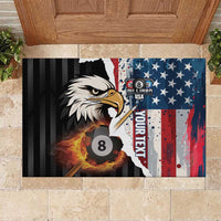 Personalized United States Billiards Rubber Doormat Eagle On Fire 8 Ball - Wonder Print Shop