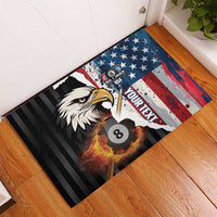 Personalized United States Billiards Rubber Doormat Eagle On Fire 8 Ball - Wonder Print Shop