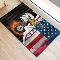 Personalized United States Billiards Rubber Doormat Eagle On Fire 8 Ball - Wonder Print Shop