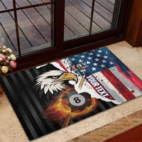Personalized United States Billiards Rubber Doormat Eagle On Fire 8 Ball - Wonder Print Shop