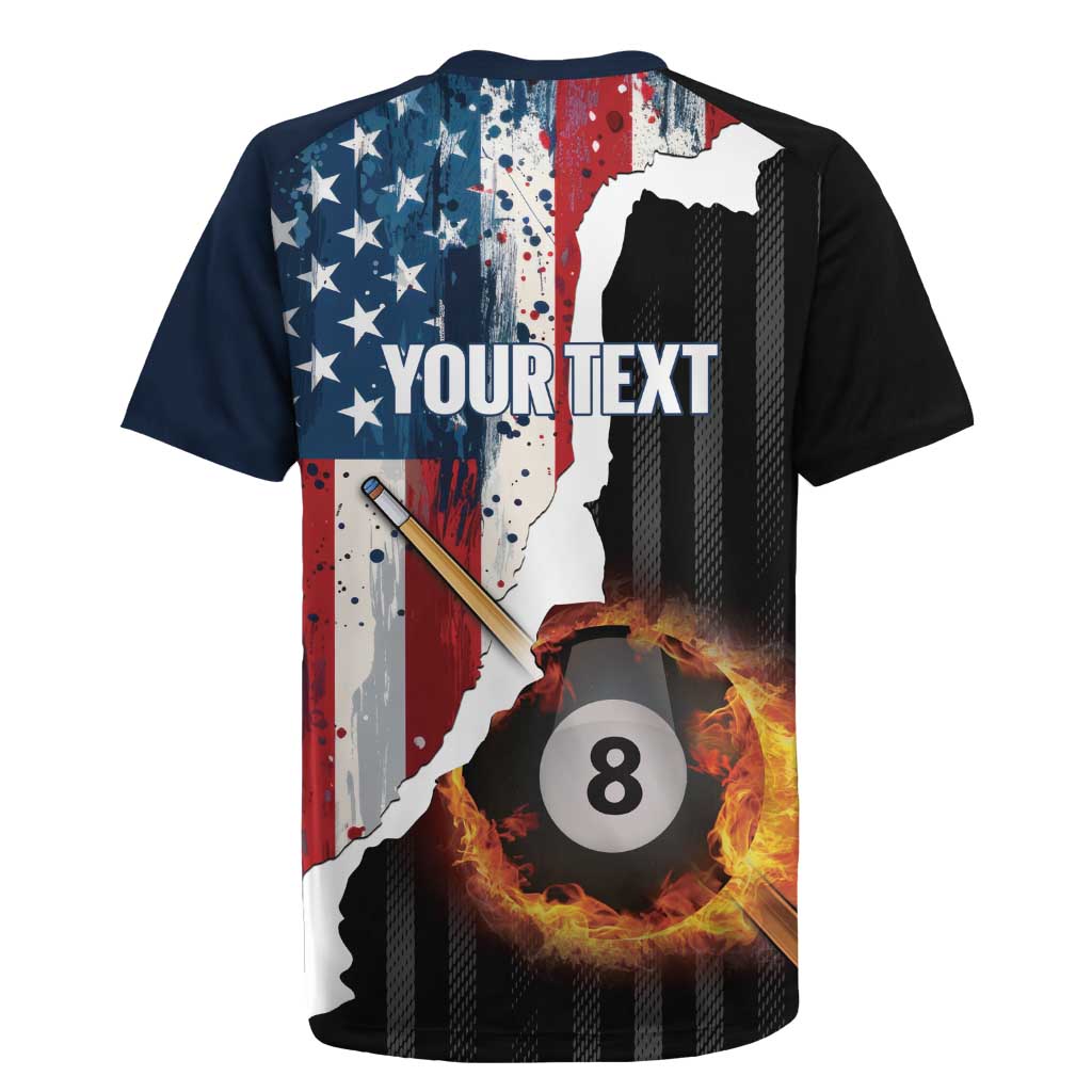 Personalized United States Billiards Rugby Jersey Eagle On Fire 8 Ball - Wonder Print Shop