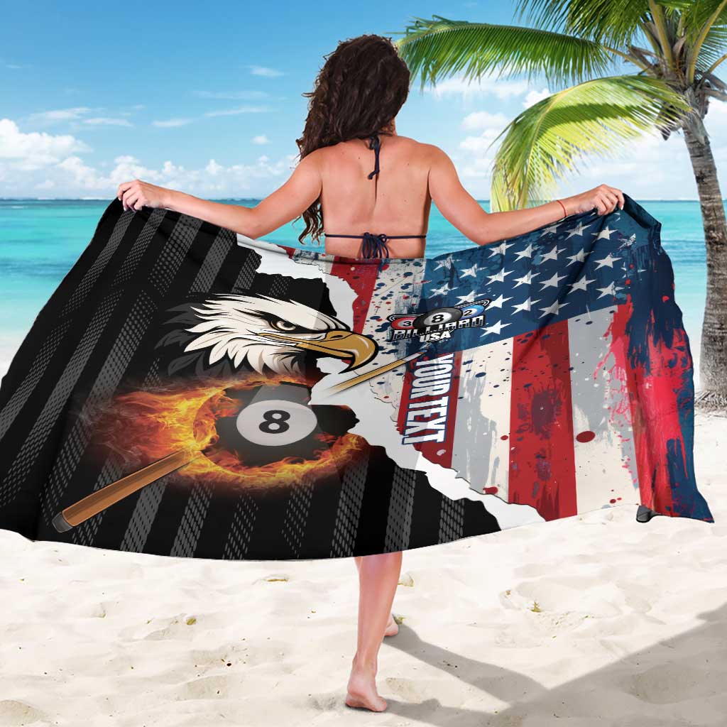 Personalized United States Billiards Sarong Eagle On Fire 8 Ball - Wonder Print Shop