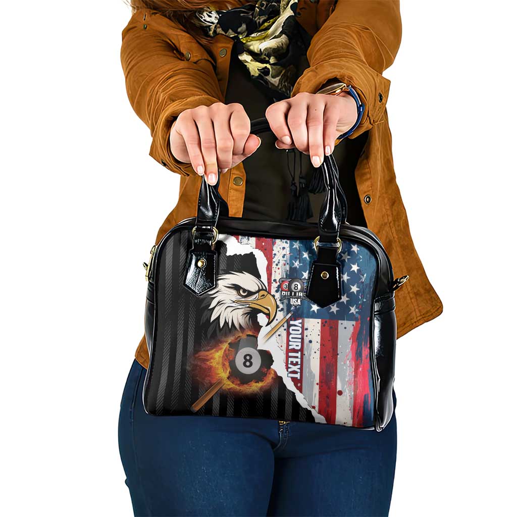 Personalized United States Billiards Shoulder Handbag Eagle On Fire 8 Ball - Wonder Print Shop