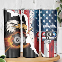 Personalized United States Billiards Skinny Tumbler Eagle On Fire 8 Ball - Wonder Print Shop