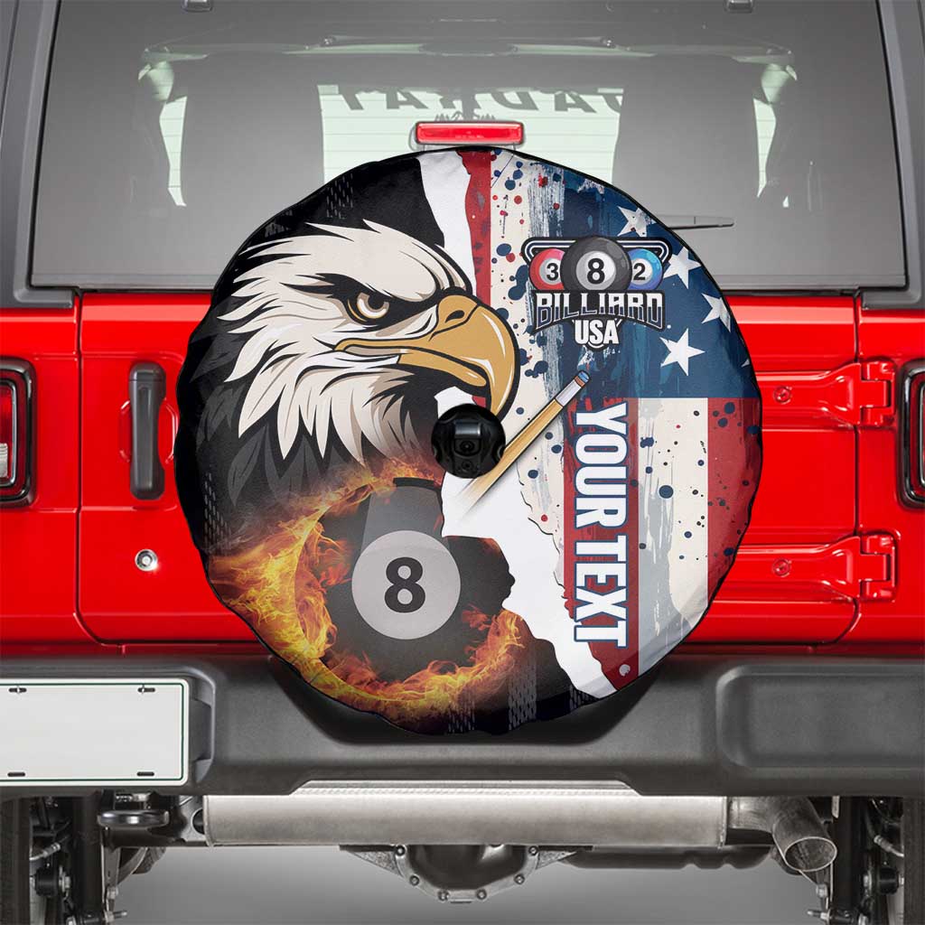Personalized United States Billiards Spare Tire Cover Eagle On Fire 8 Ball - Wonder Print Shop