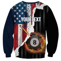 Personalized United States Billiards Sweatshirt Eagle On Fire 8 Ball - Wonder Print Shop
