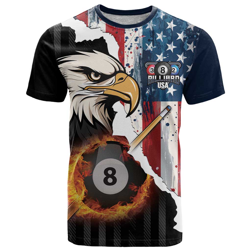 Personalized United States Billiards T Shirt Eagle On Fire 8 Ball - Wonder Print Shop