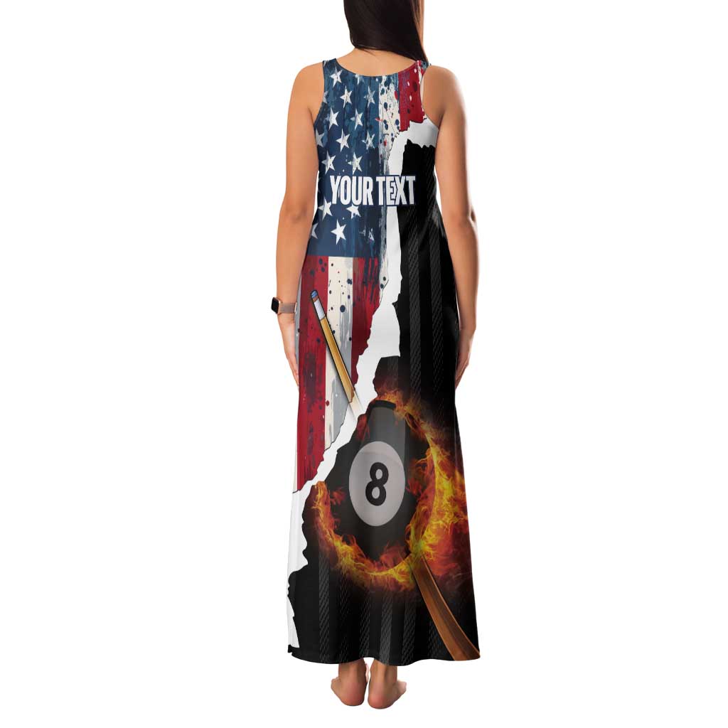 Personalized United States Billiards Tank Maxi Dress Eagle On Fire 8 Ball - Wonder Print Shop