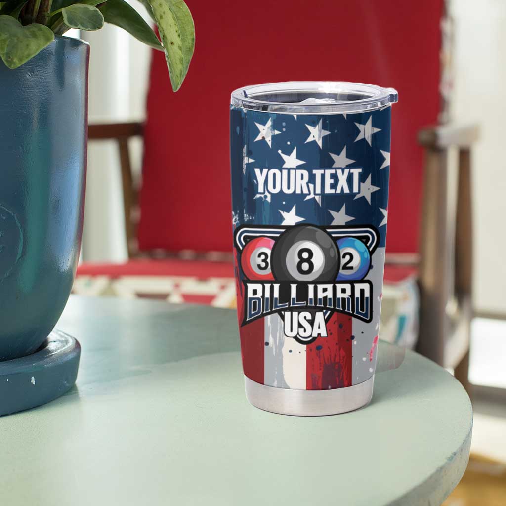 Personalized United States Billiards Tumbler Cup Eagle On Fire 8 Ball - Wonder Print Shop