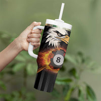 Personalized United States Billiards Tumbler With Handle Eagle On Fire 8 Ball - Wonder Print Shop