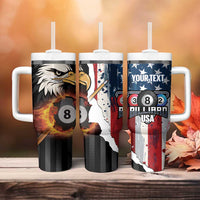 Personalized United States Billiards Tumbler With Handle Eagle On Fire 8 Ball - Wonder Print Shop