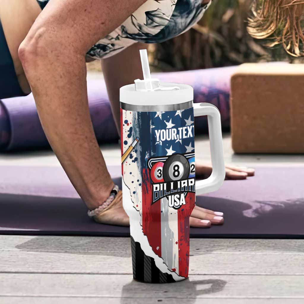 Personalized United States Billiards Tumbler With Handle Eagle On Fire 8 Ball - Wonder Print Shop