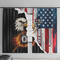 Personalized United States Billiards Window Curtain Eagle On Fire 8 Ball - Wonder Print Shop